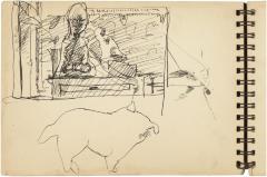 [Still life with statues / animal study] Gyral Sketch Book 2, page 13