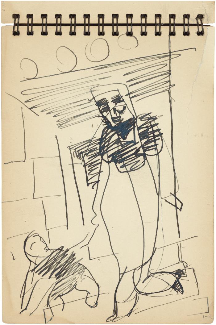 [Woman and child holding hands] Gyral Sketch Book 1, page 17