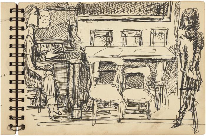 [Interior with figures and piano]



Gyral Sketch Book 2, page 32