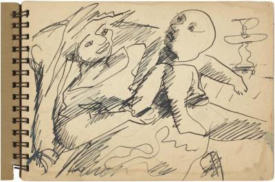 [Woman and child] Gyral Sketch Book 1, page 1