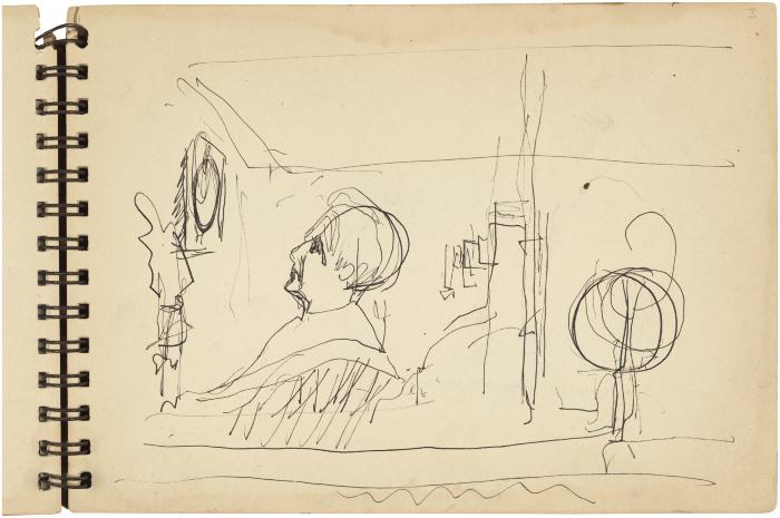 [Man in interior with cash register and globe]



Gyral Sketch Book 2, page 5