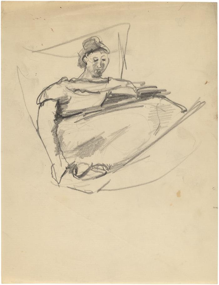 [Reclining woman reading]