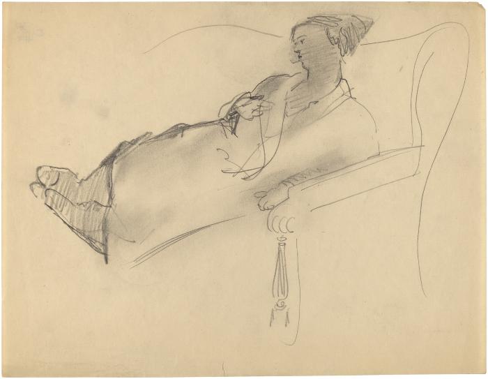 [Woman on sofa]