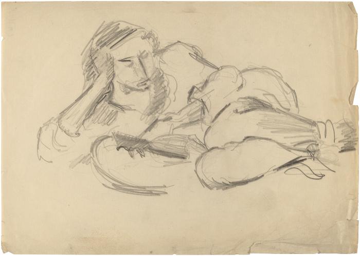 [Reclining woman reading]