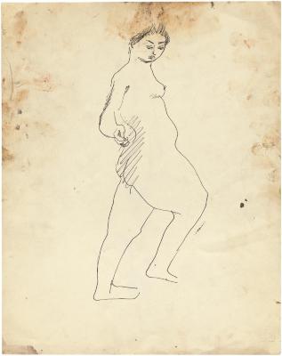 [Standing female nude]