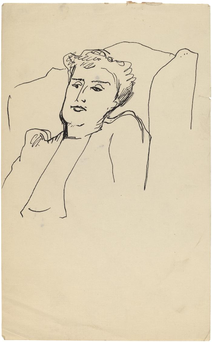 [Bust of a woman in chair]