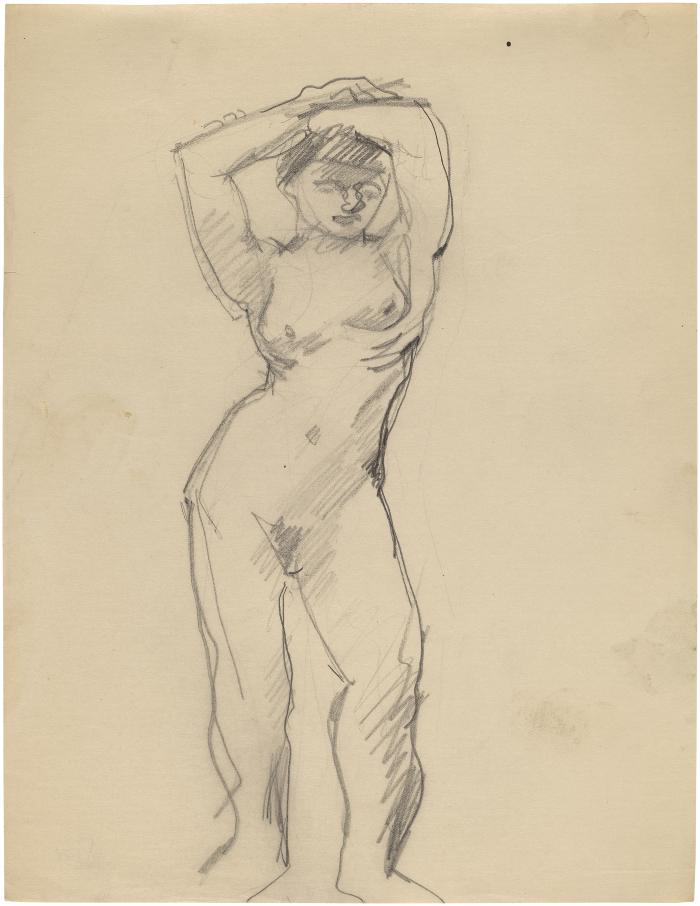 [Standing female nude]