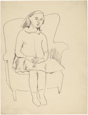 [Woman in armchair]