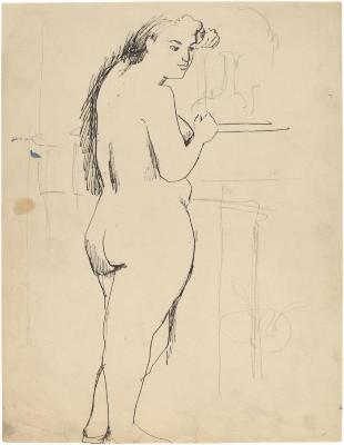 [Standing female nude]