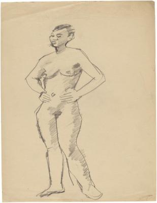 [Standing female nude]