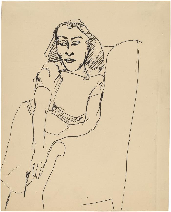 [Woman in armchair]