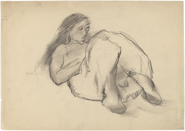 [Reclining woman reading]