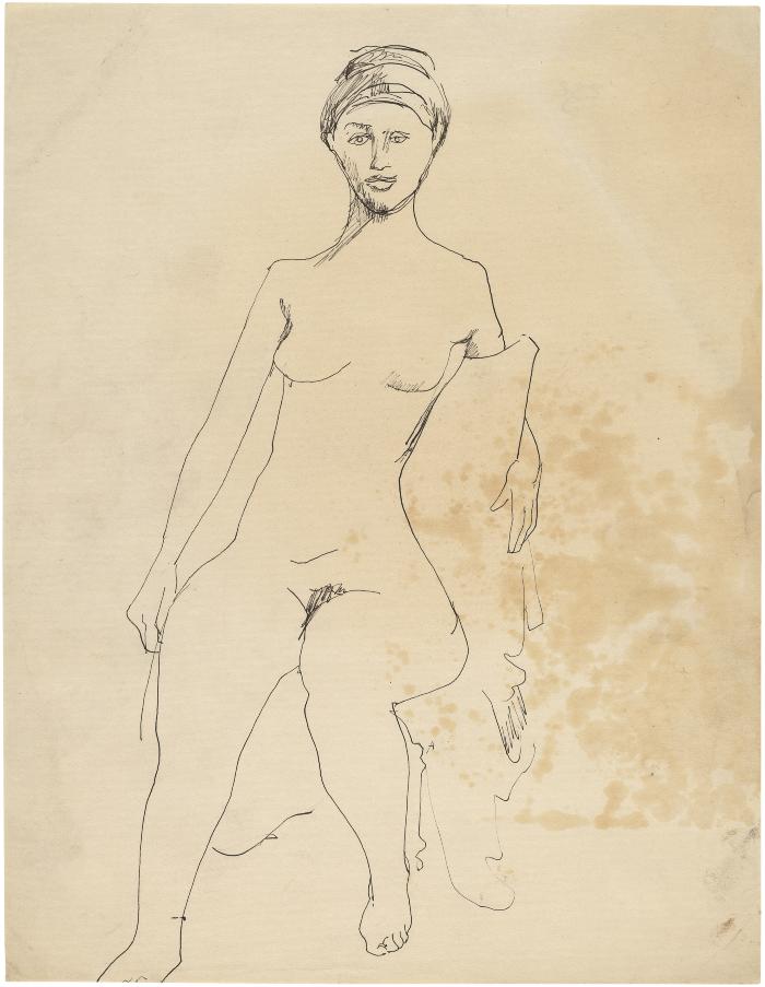 [Seated female nude]