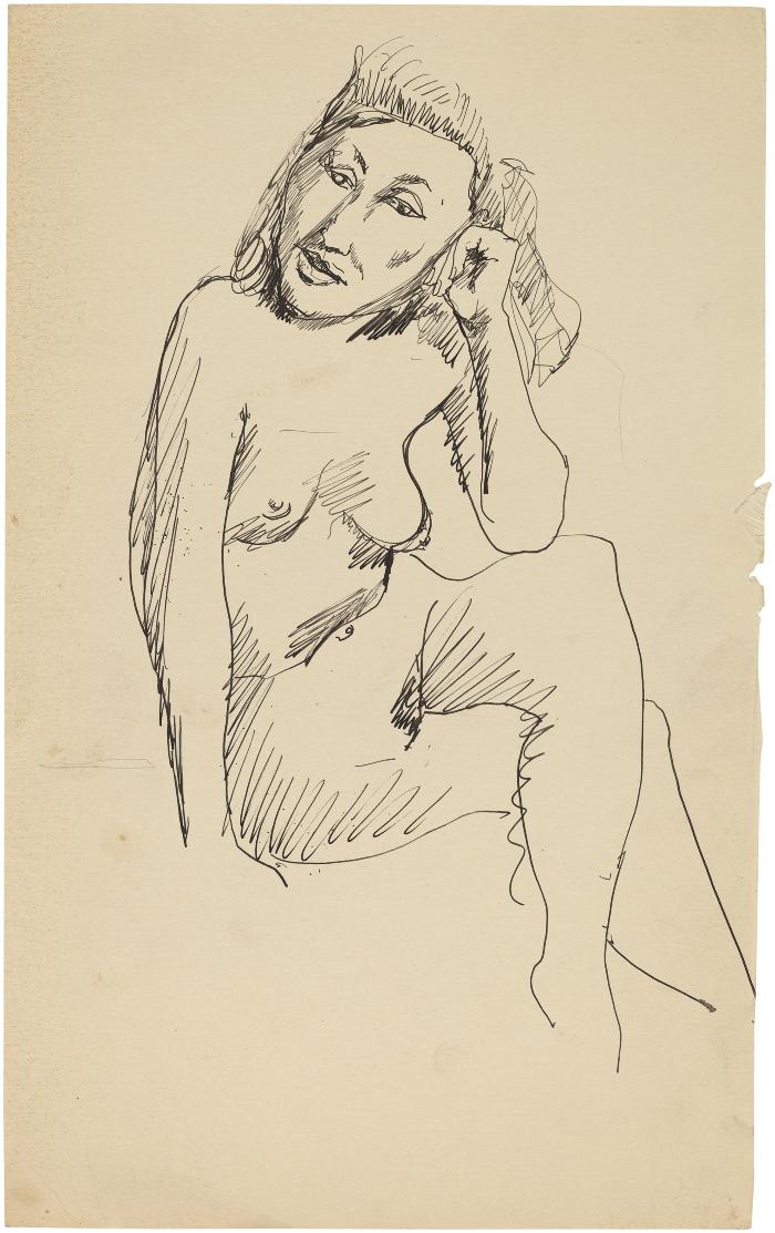 [Seated female nude]