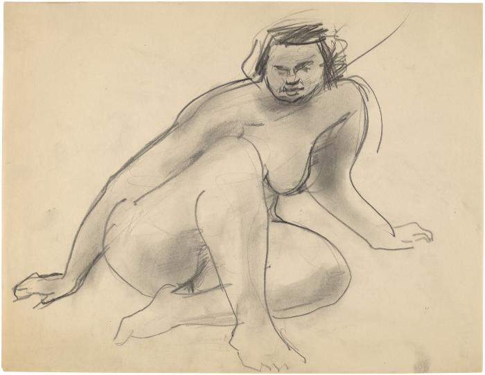[Seated female nude]