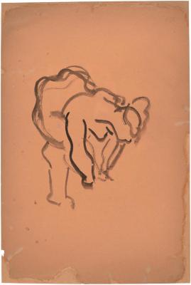 [Bending female nude]