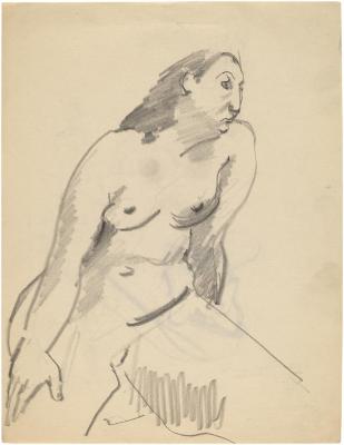 [Seated female nude]