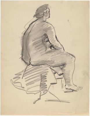 [Seated female nude]