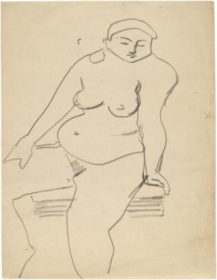 [Seated female nude]