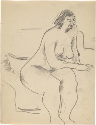 [Seated female nude]