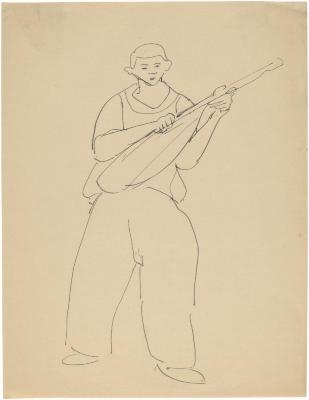 [Standing boy with mandolin]