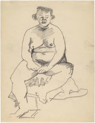[Seated female nude]