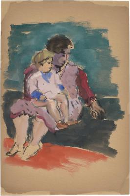 [Seated woman and child]