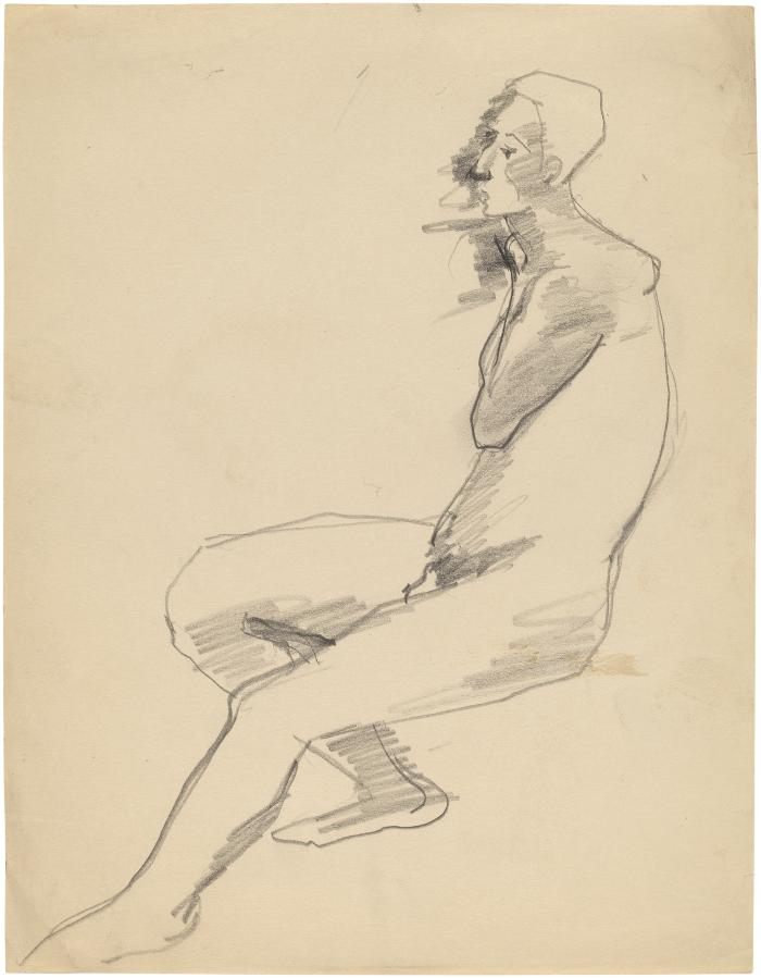 [Seated male nude]