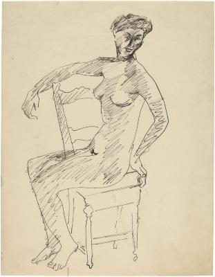 [Seated female nude]