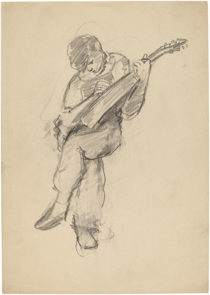 [Seated boy with mandolin]