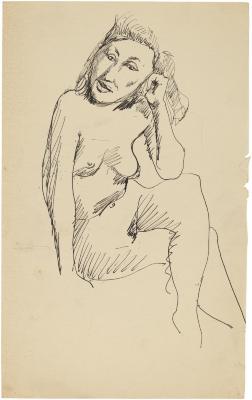 [Seated female nude]