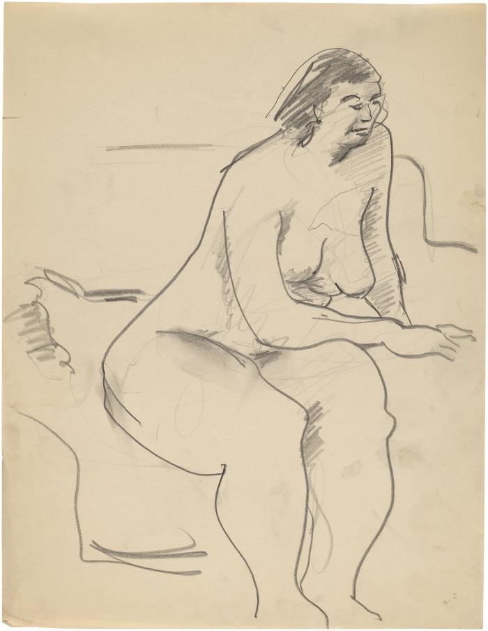 [Seated female nude]