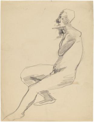 [Seated male nude]