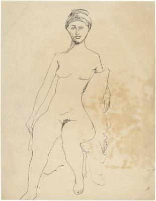 [Seated female nude]