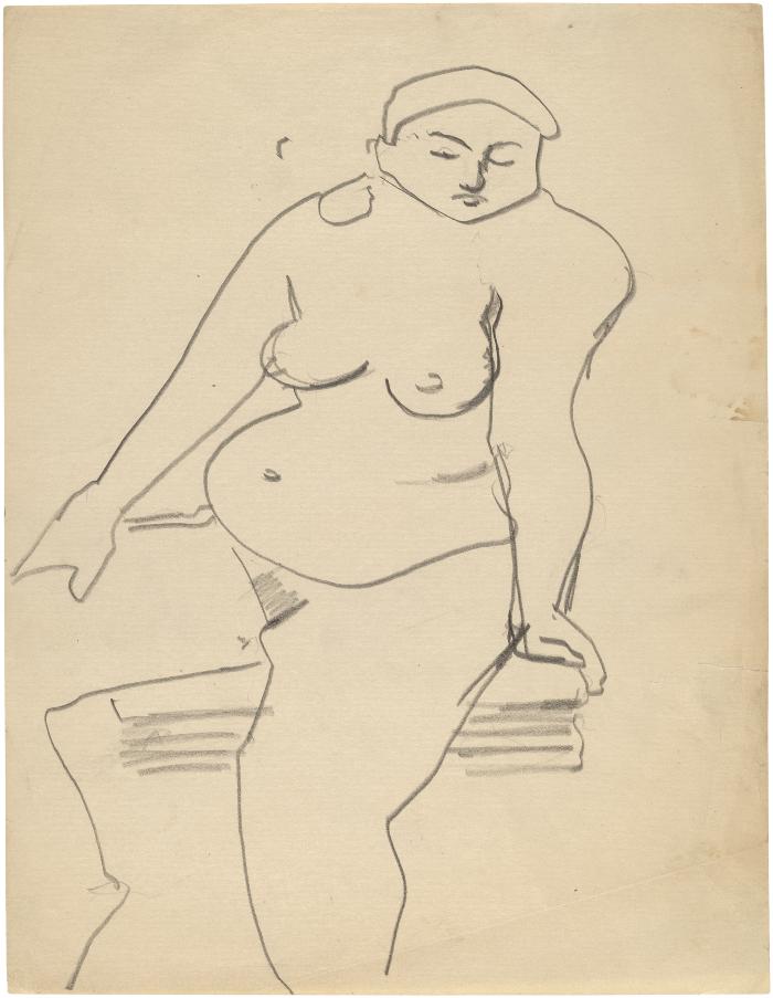 [Seated female nude]