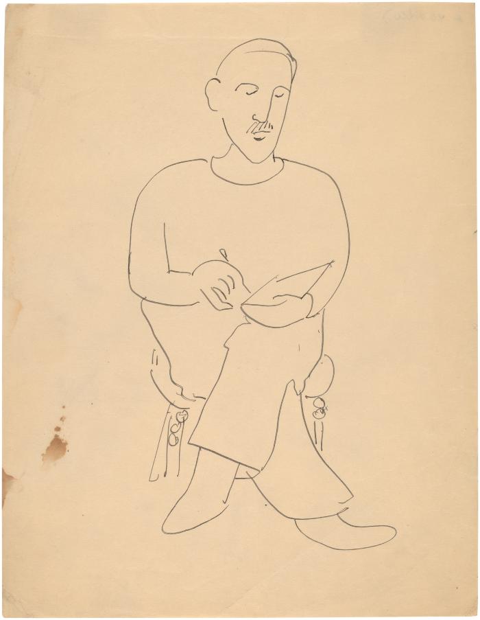 [Seated man drawing]