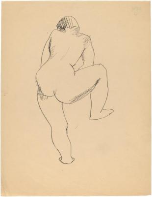 [Standing female nude]