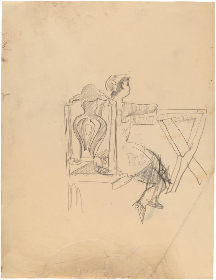 [Woman seated at table]