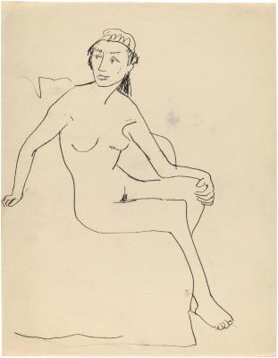 [Seated female nude]