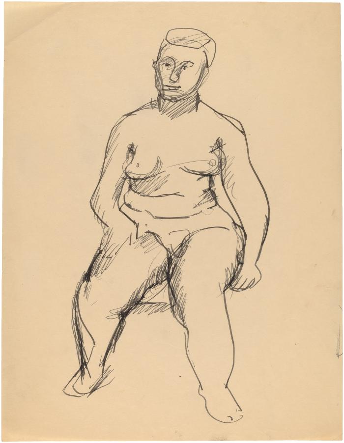 [Seated female nude]