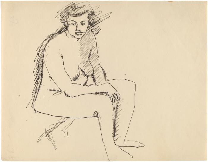 [Seated female nude]