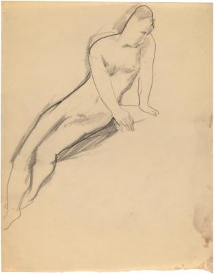 [Seated female nude]