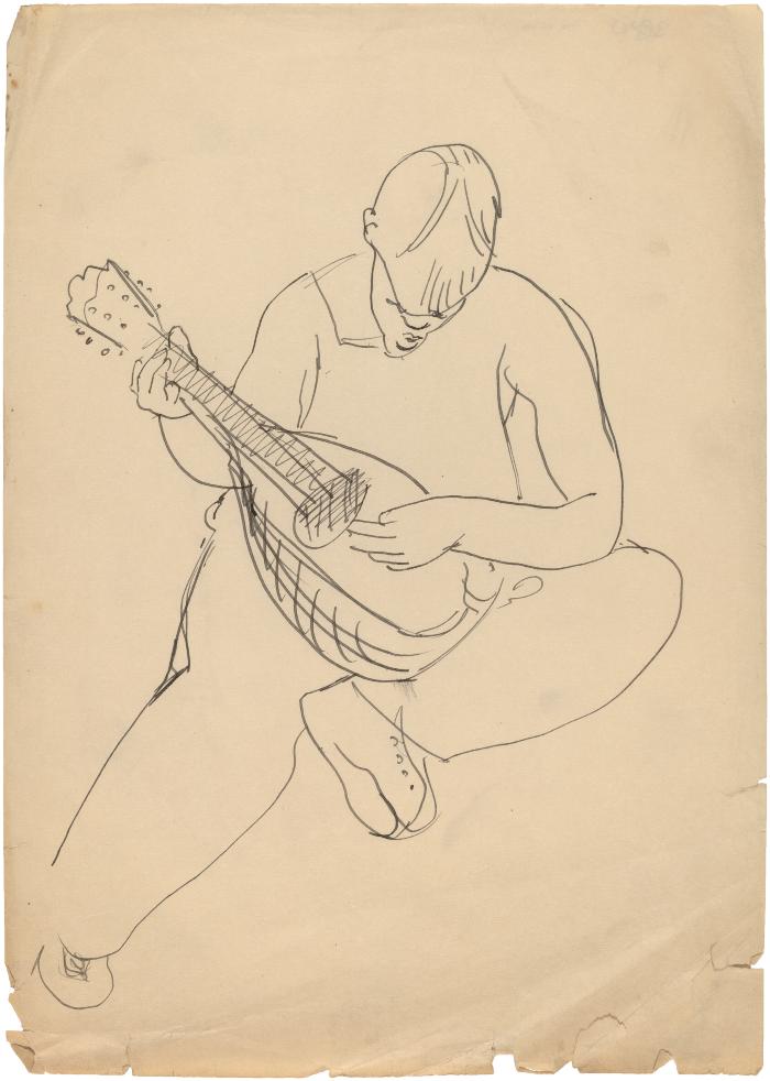 [Seated boy with mandolin]