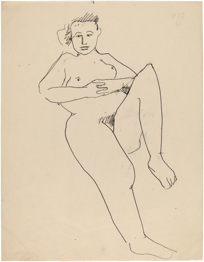 [Seated female nude]