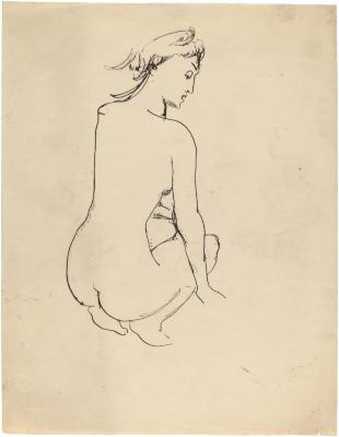 [Crouching female nude]