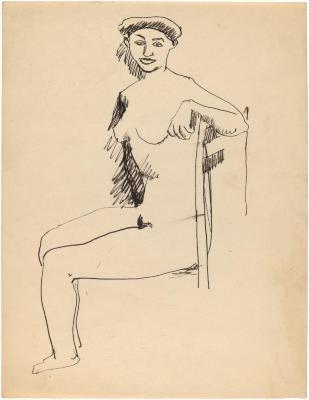 [Seated female nude]