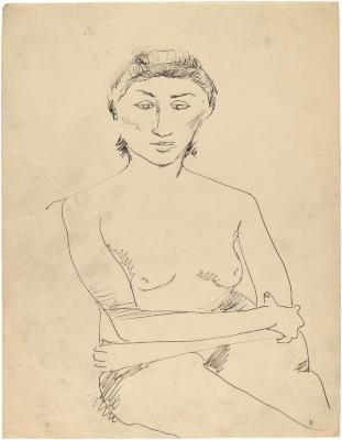 [Seated female nude]