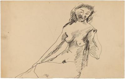 [Seated female nude]