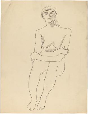 [Seated female nude]
