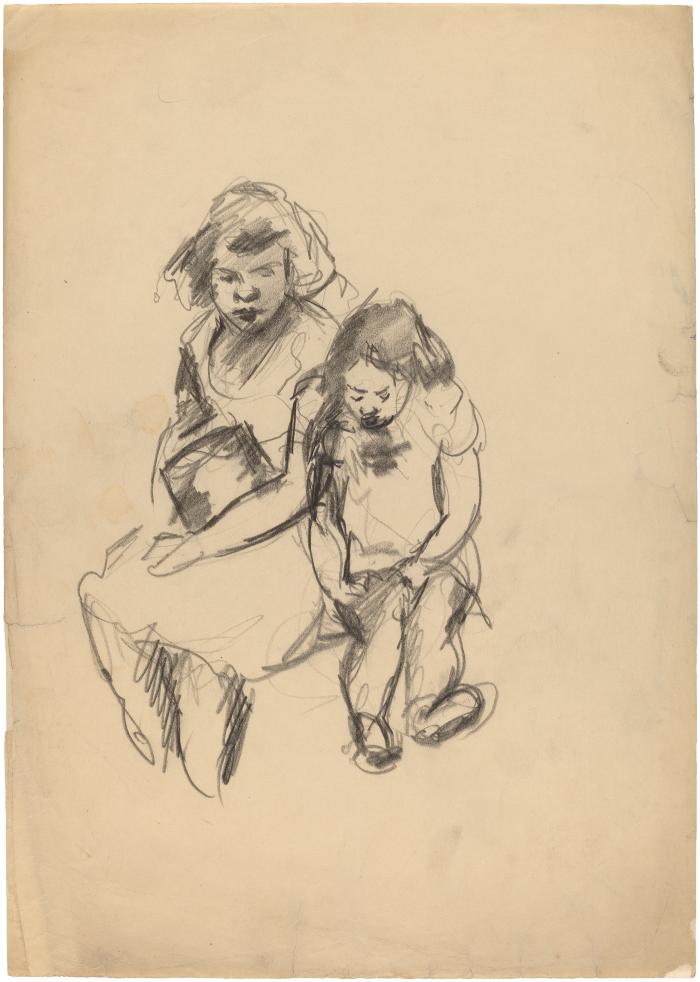 [Seated girl and young woman]